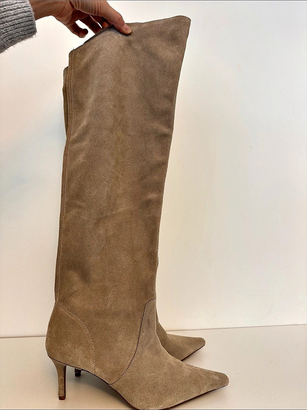 H&M Over-the-Knee Suede Boots in Brown EU 38